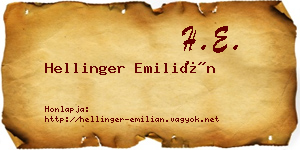 Hellinger Emilián névjegykártya